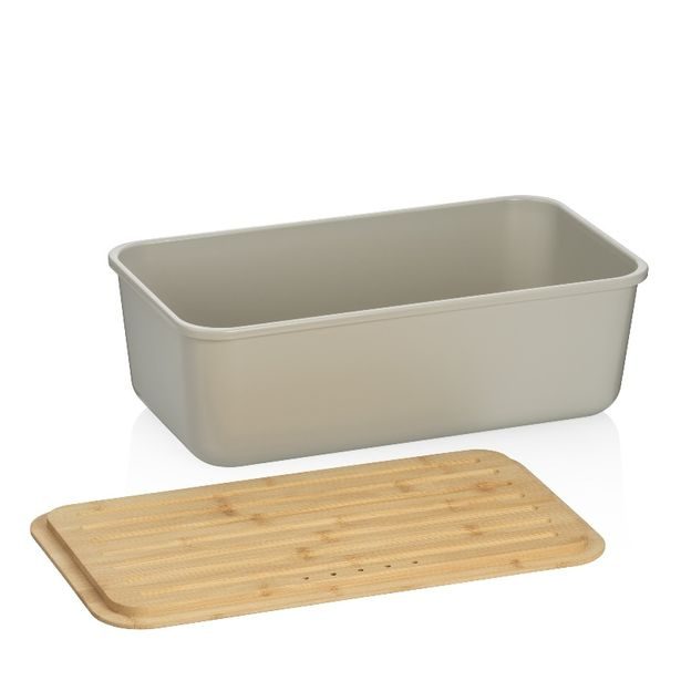KELA Chlebník Apart plast / dřevo bílá KL-12638