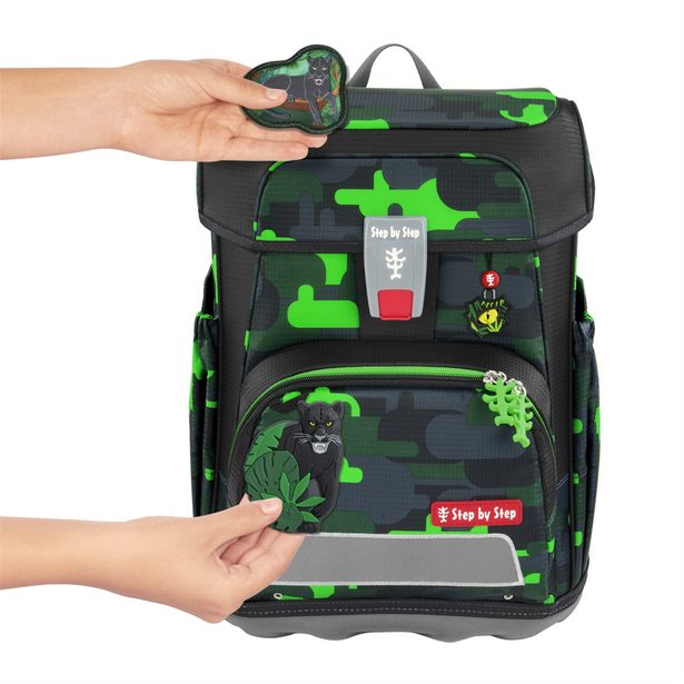 Školní aktovka Step by Step CLOUD, Black Cat Chiko - 5 dílný set, AGR certifikát