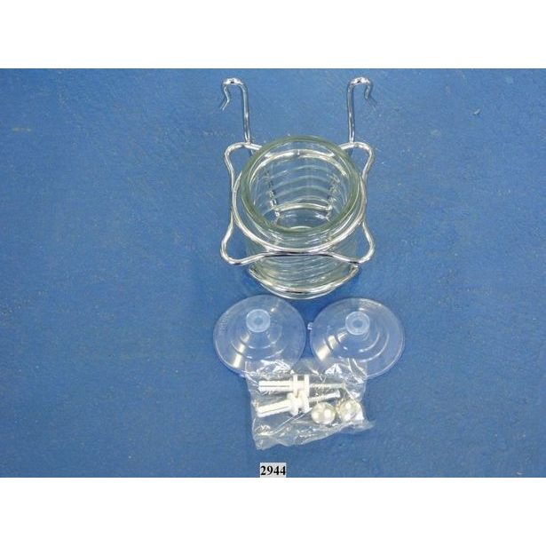 držák zub.kartáčků+pasty SOFT-chrom,sklo,přís. /29.14.40./