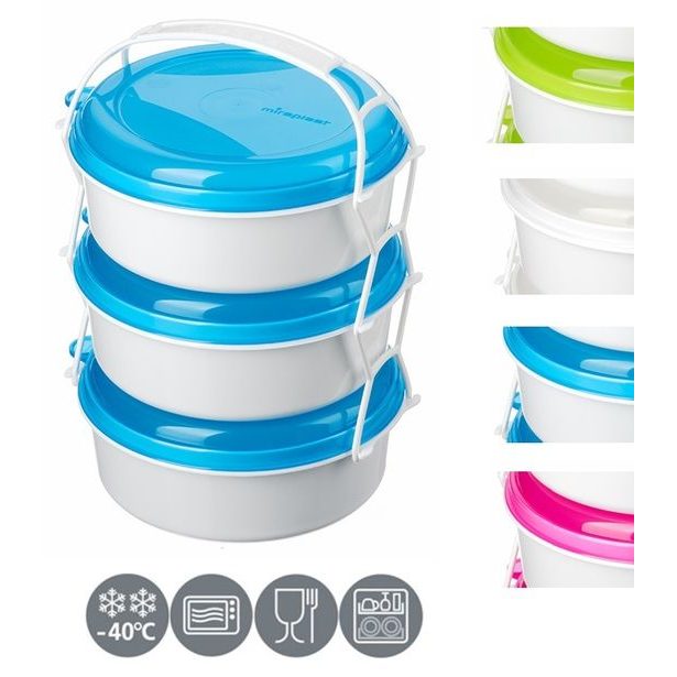 jídlonosič 3D (3x1,0l), 3barvy, (i do MV trouby)