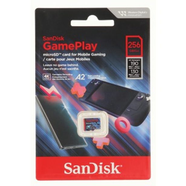 SanDisk GamePlay microSDXC UHS-I Card, 256GB Gaming microSDXC, 190MB/s, 130MB