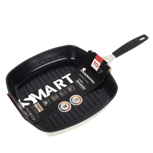 MASTERPRO Pánev grilovací s nepřilnavým povrchem SMART 28x28 cm stříbrná BGEU-3771