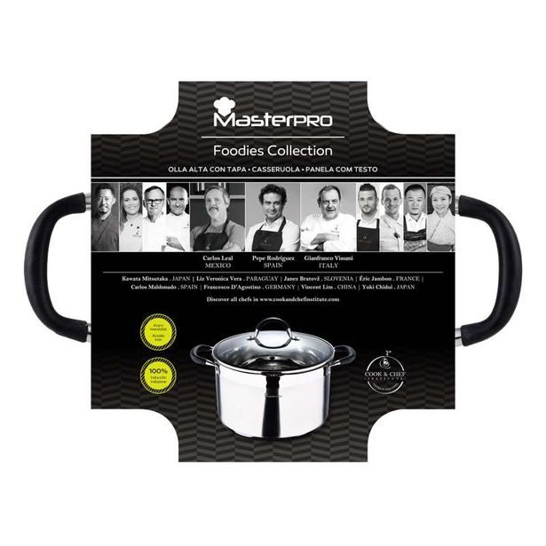 MASTERPRO Hrnec s poklicí nerez FOODIES 28 cm 9,5 litru BGMP-1506-BK