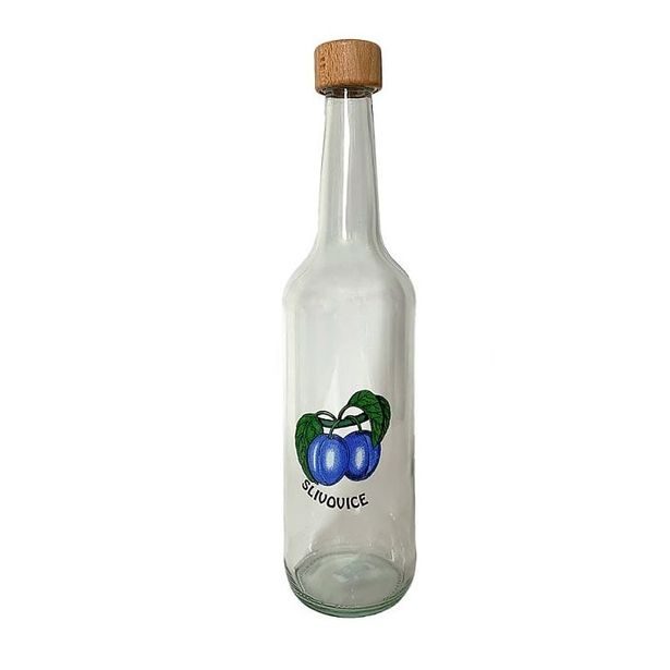 láhev 0,7 l Geradehals, ŠVESTKY, uz.27 dřevo