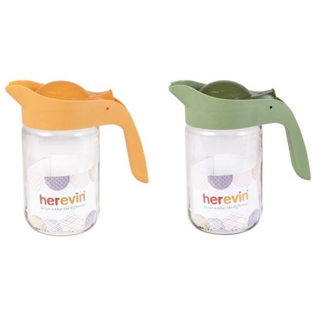 džbán 1,5l, meruňková, zelená,s víčkem, sklo/plast