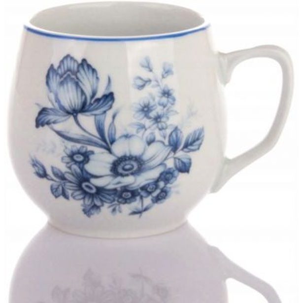 hrnek 300ml BAŇÁK-KVĚT MODRÝ, čes.porcelán