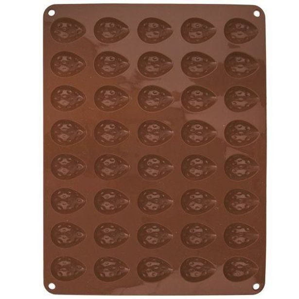 forma na 40ks ořechů 4,2cm, hnědá, 33,5x26x1,2 cm, silikon