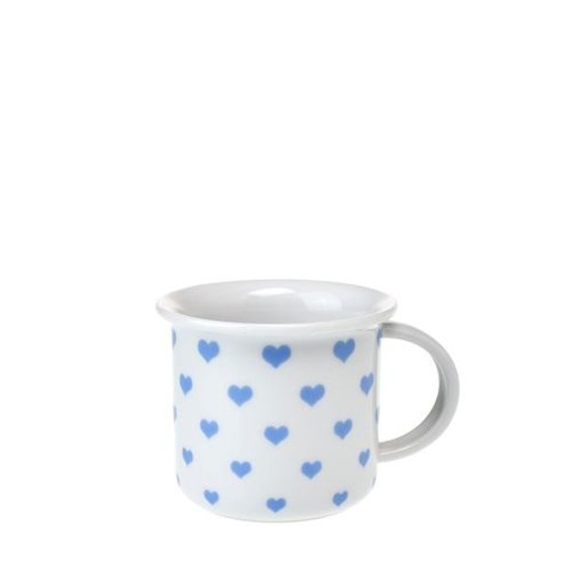 hrnek 100ml TINA - MODRÁ SRDÍČKA, čes.porcelán