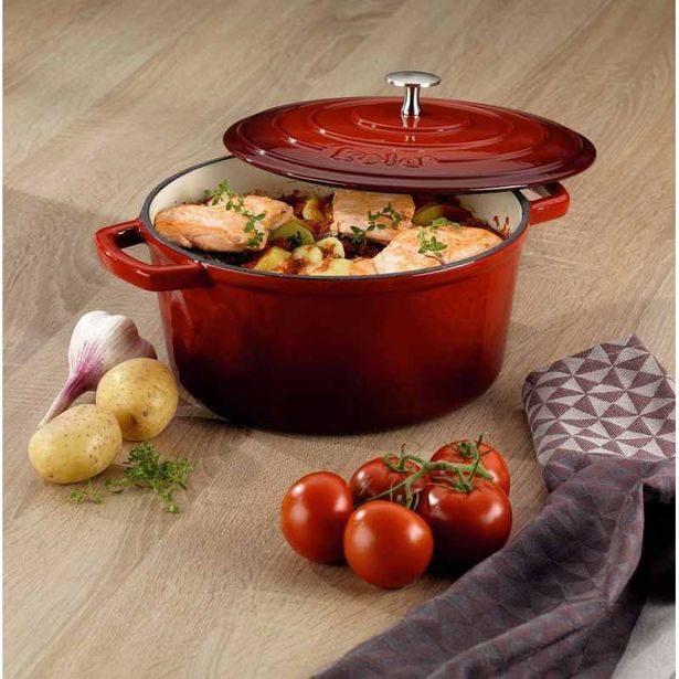 KELA Pekáč litinový s poklicí CALIDO 26 cm červená KL-11948