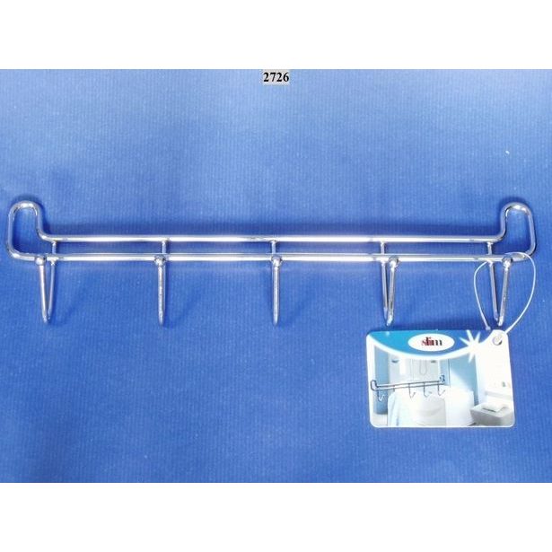 věšák-5háčků 27x4x7cm SLIM-chrom /27.10.26./