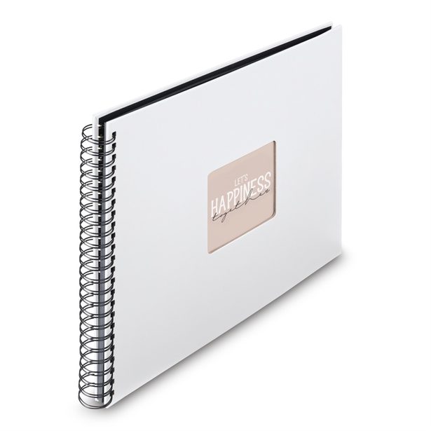 Hama album klasické spirálové FINE ART 36x32 cm, 50 stran, bílá, černé listy