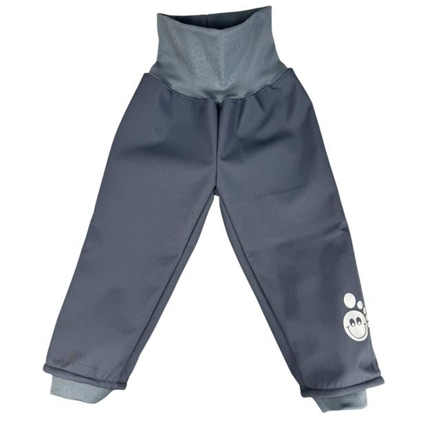 MODADETI Dětské softshellové kalhoty ADELLiNO s fleecem a reflexem šedé