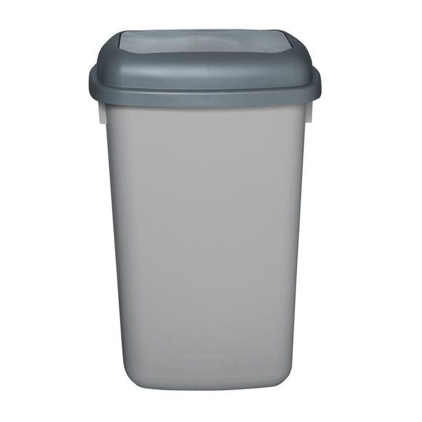 koš odp.12l QUATRO stříbrný,rovný výklop