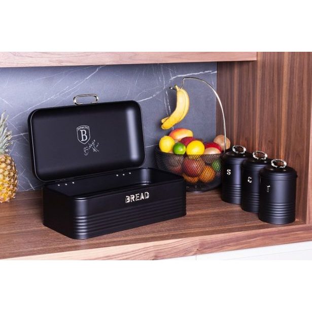 BERLINGERHAUS Chlebovka a dóza na potraviny sada 4 ks Matte Black Collection BH-6754