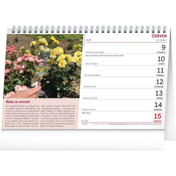 NOTIQUE Stolní kalendář Putování za vínem 2025, 23,1 x 14,5 cm