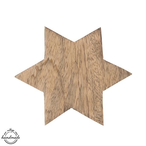 Podtácek dřevo MANGO hvězda pr. cca 12,5 cm 1 ks