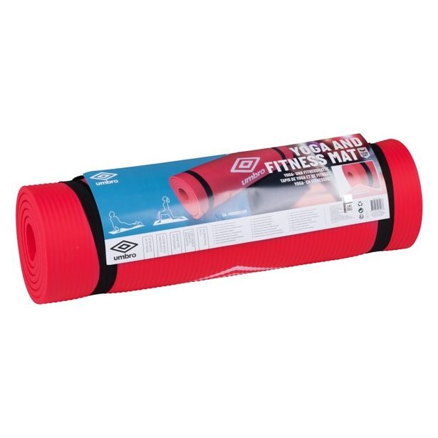UMBRO Podložka na jógu a fitness s popruhem červená ED-226927