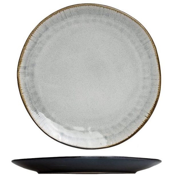 HIT Jídelní sada talířů 18 ks Kos černá/šedá HT-24327298