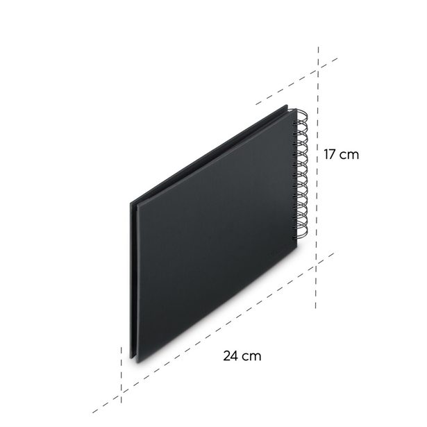 Hama album klasické spirálové FINE ART 24x17 cm, 50 stran, nová černá, černé listy