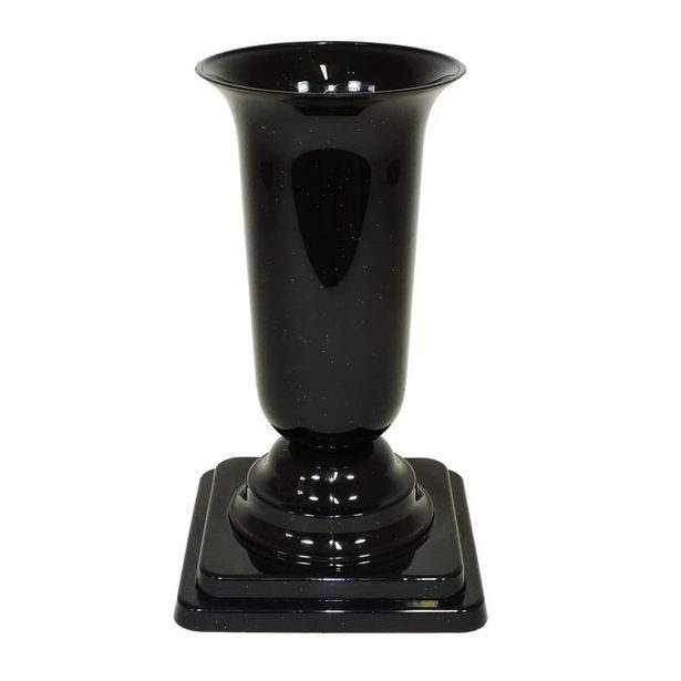 váza hřbit. 15x15x31cm ČERNÁ zátěžová