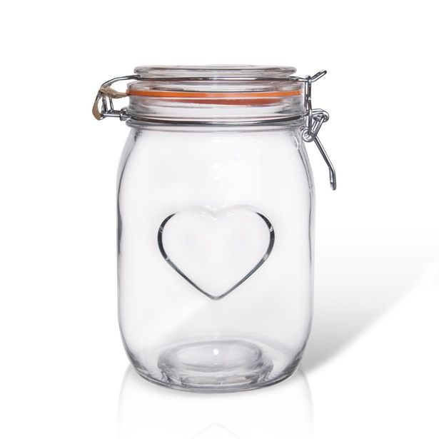 Dóza s klipovým uzávěrem Bela 1 l srdce