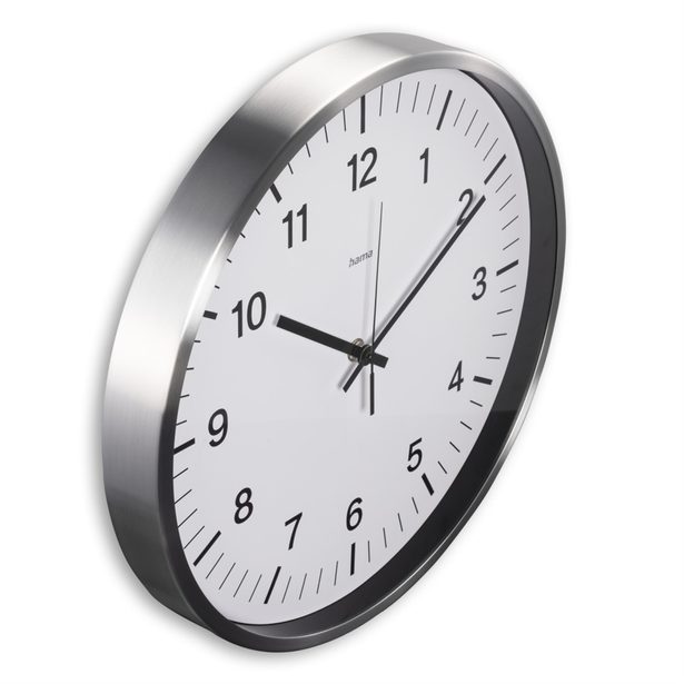 Hama Java, nástěnné hodiny řízené rádiovým signálem, 35 cm, stříbrné