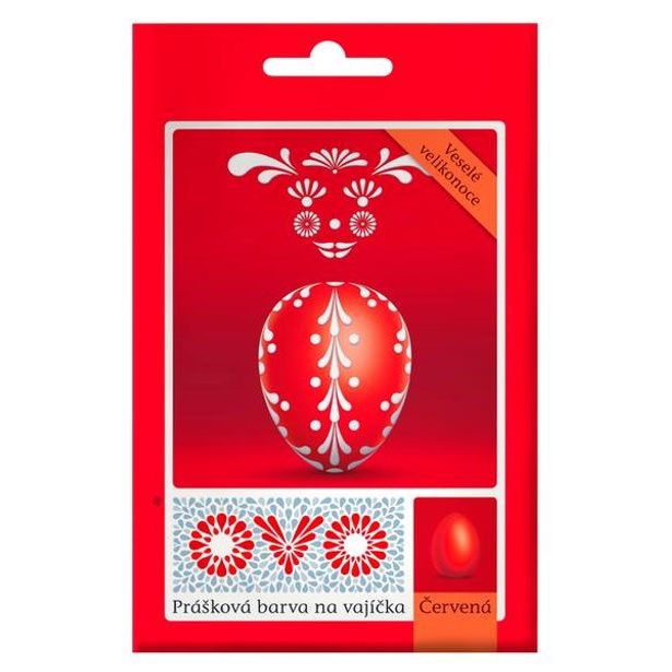 OVO BARVA OVO PRÁŠKOVÁ NA VAJÍČKA ČERVENÁ_hamashop