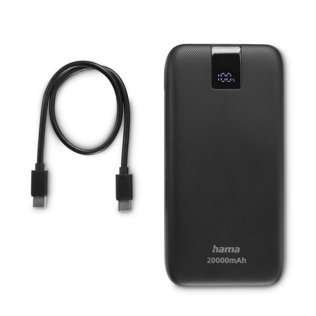 Hama PD 20 powerbanka, 20000 mAh, 3 výstupy: 1x USB-C, 2x USB-A, LED displej, PD, Qualcomm
