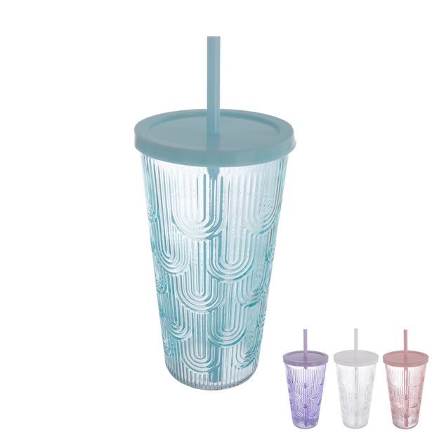 Sklenice s víčkem a brčkem 0,48 l 1 ks