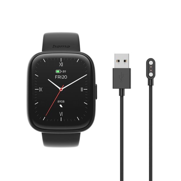 Hama 4000, smart hodinky, funkce telefonování, voděodolné IP68, Siri/ Google Assistant, černé
