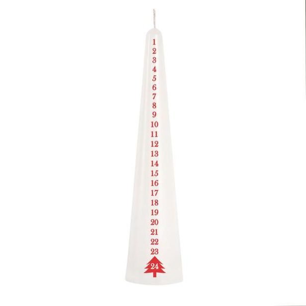 Provence SVÍČKA KÓNICKÁ ADVENTNÍ, 25CM, BÍLÁ_hamashop