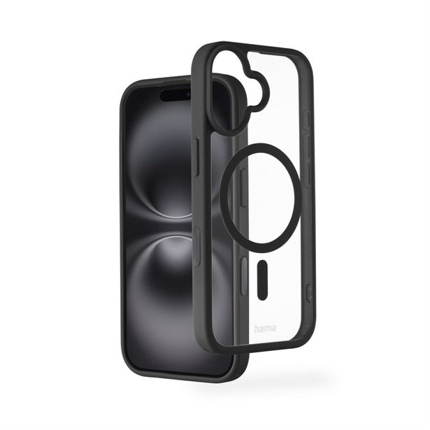 Hama Frame Protect, kryt pro Apple iPhone 17, magnetický, průhledný/černý