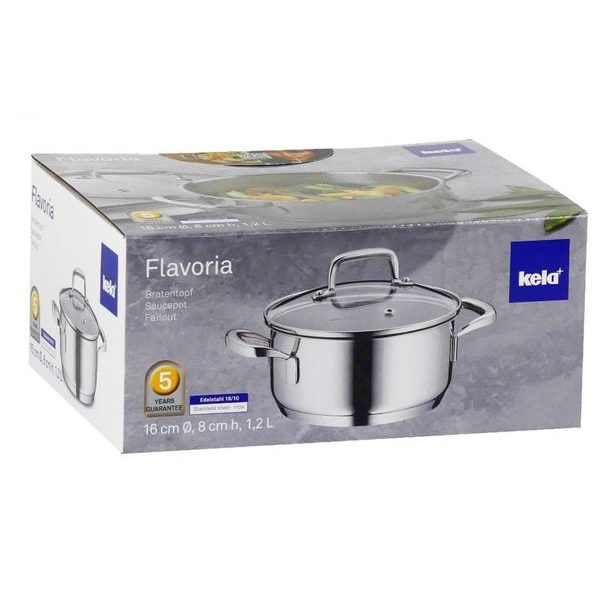 KELA Kastrol s poklicí nerez 18/10 FLAVORIA 16 cm KL-10171