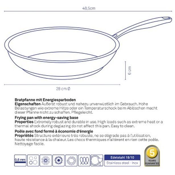 KELA Pánev nerez 18/10 FLAVORIA 28 cm KL-10189