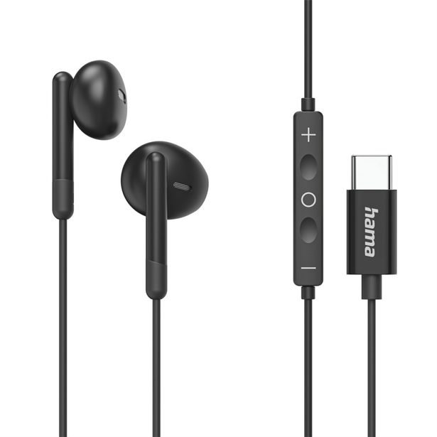 Hama USB-C sluchátka s mikrofonem Classy, pecky, černá