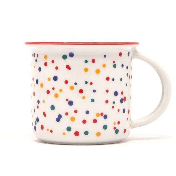 hrnek 250ml TINA - PUNTÍČKY červ., čes.porcelán