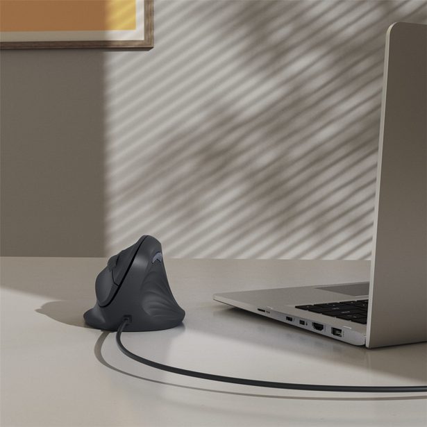 Hama vertikální ergonomická kabelová myš ECM-500R, pro praváky, černá