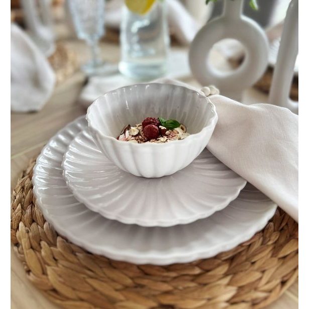 HIT Jídelní sada talířů porcelánová PEARL 18 ks bílá HT-24327901