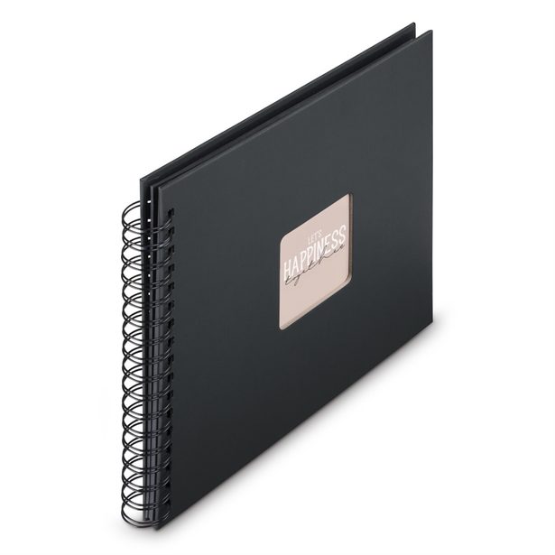 Hama album klasické spirálové FINE ART 28x24 cm, 50 stran, nová černá, černé listy