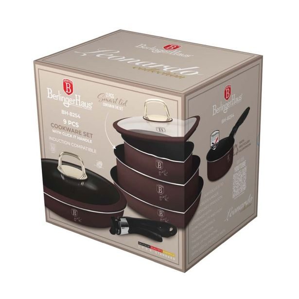 BERLINGERHAUS Sada nádobí s odnímatelnou rukojetí 9 ks Leonardo Collection BH-8254