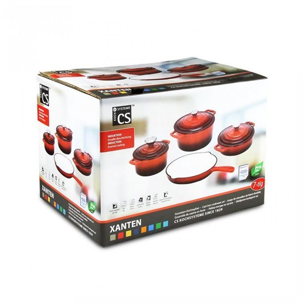 CS SOLINGEN Sada nádobí litinová Xanten 7 ks červená CS-067489
