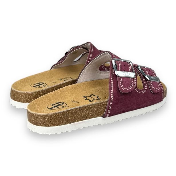 Dívčí kožené pantofle Best Feet - bordo