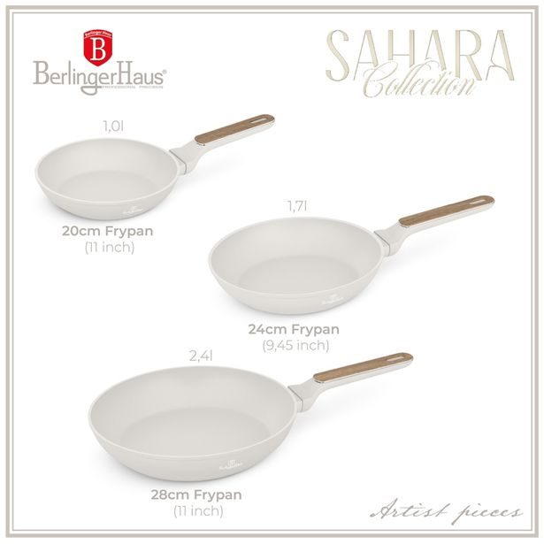 BERLINGERHAUS Sada pánví s titanovým povrchem 3 ks Sahara Nordic Collection BH-8322
