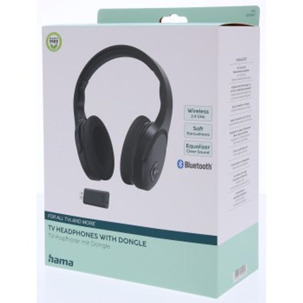Hama bezdrátová TV sluchátka, USB 2,4 GHz vysílač, Bluetooth