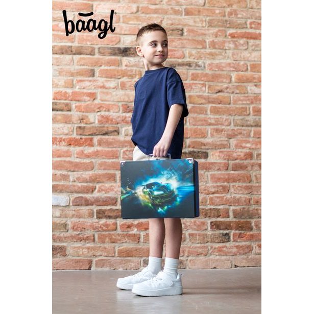 BAAGL Skládací školní kufřík Závodní auto s kováním