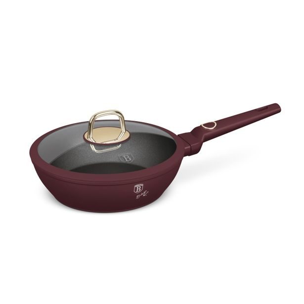 BERLINGERHAUS Pánev hluboká s titanovým povrchem a poklicí 24 cm Leonardo Collection BH-8032