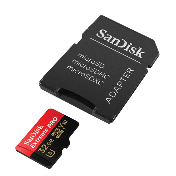 SanDisk Extreme Pro microSDHC 32 GB 100 MB/s A1 Class 10 UHS-I V30, Adaptér náhrada za 173387
