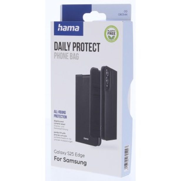 Hama Daily Protect, pouzdro-knížka pro Samsung Galaxy S25 Edge, funkce stojanu, černé