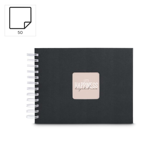 Hama album klasické spirálové FINE ART 24x17 cm, 50 stran, nová černá, bílé listy