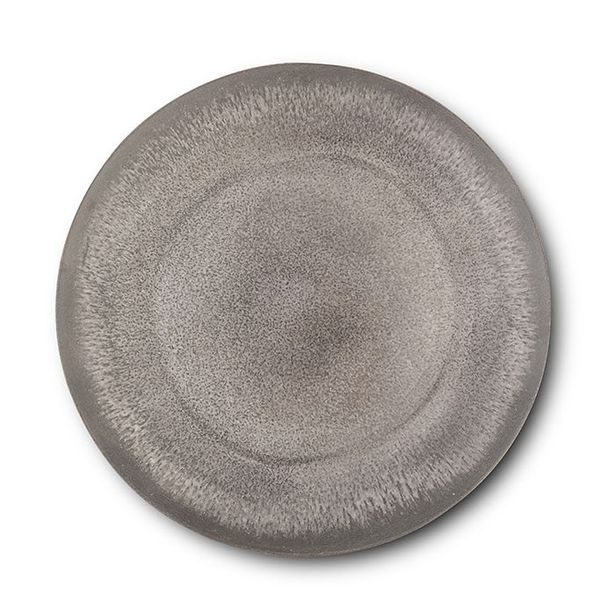 talíř d27,0cm mělký, šedý, ALEXANDRA, v.2,5cm, porcelán